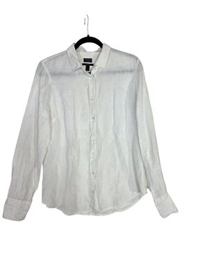 J. Crew Women's Classic White Button-Down Linen Shirt